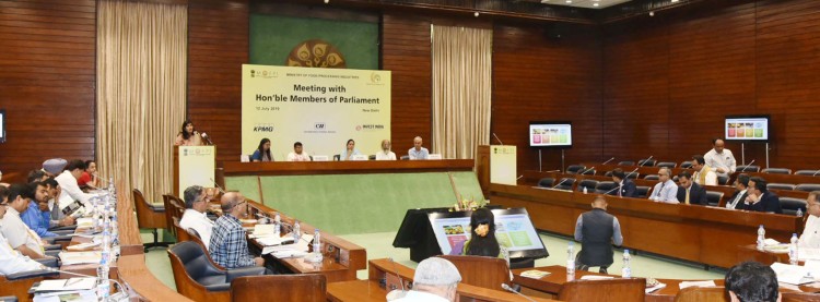 harsimrat badal meets the members of parliament