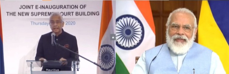mauritius pm pk jugnauth and pm narendra modi