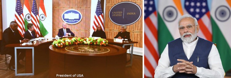 pm interacting with the president of the usa joe biden
