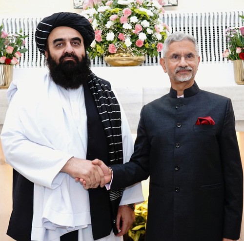 afghanistan foreign minister maulvi amir khan muttaqi and s jaishankar