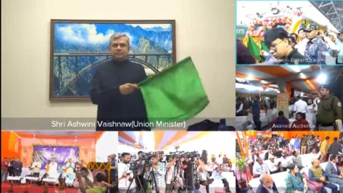 railway minister flagged off new train between sairang and silchar
