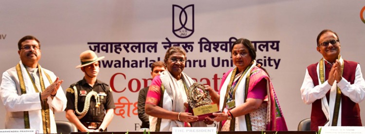 president droupadi murmu in jnu's sixth convocation