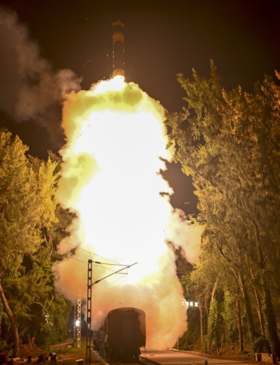 agni prime hits target from rail mobile launcher