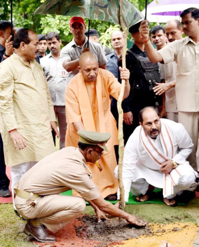 chief yogi adityanath planted bell tree