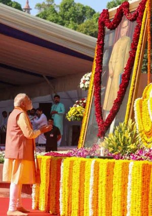 pm paid homage to dr. babasaheb ambedkar in the parliament