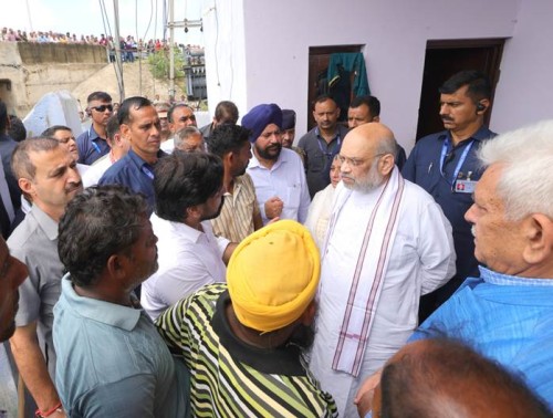 home minister visits disaster affected areas in the valley