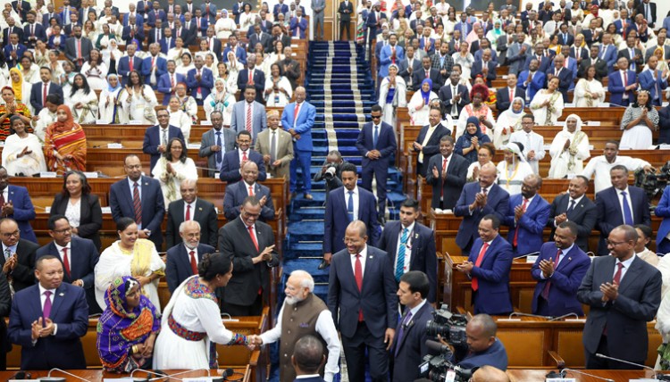 the ethiopian parliament was captivated by narendra modi's address