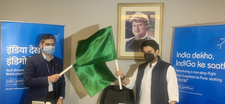 civil aviation minister scindia flagged off the flight