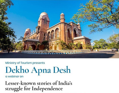 webinar of ministry of tourism having 74 years of indian independence