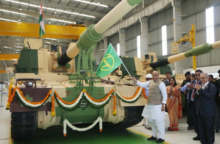 rajnath singh flagging off 51st k9 vajra-t gun