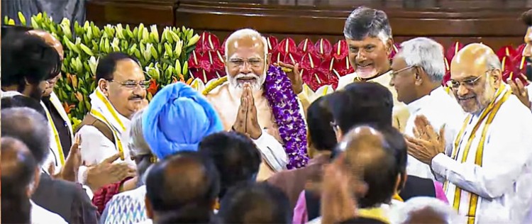 modi government with majority of nda alliance in the country