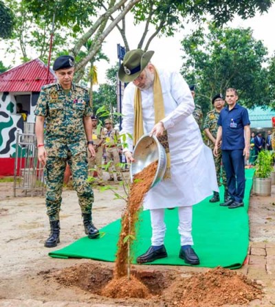 tree plantation at the bsf's lankamura border outpost
