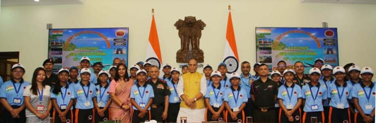 meritorious tribal students meet defence minister