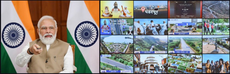 narendra modi laid the foundation stone and dedicates the various projects to the nation