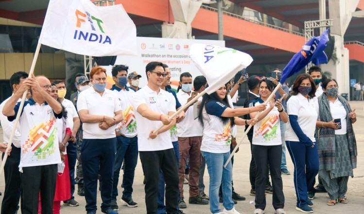 union sports minister kiren rijiju flagged off walkathon