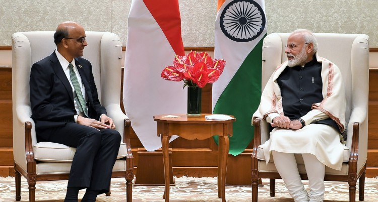 tharman shanmugaratnam calls on the prime minister narendra modi