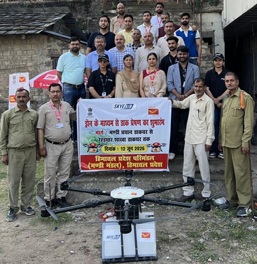 drone postal service launched in himachal pradesh.