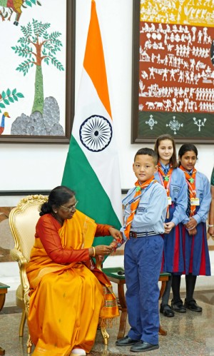 president celebrated raksha bandhan with students.