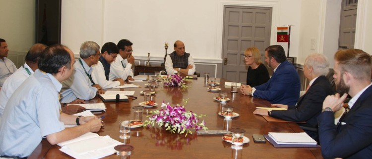 us senator meets defense minister rajnath singh in delhi