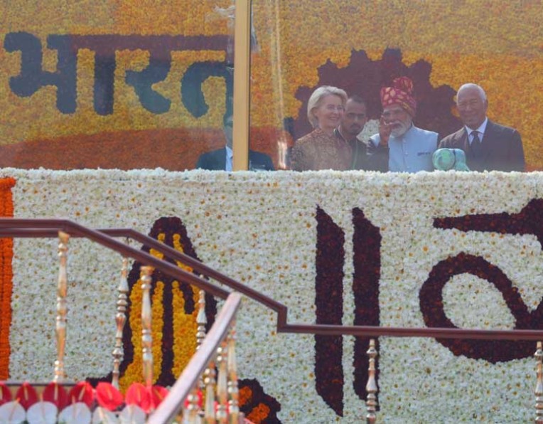 यूरोपीय नेताओं ने देखा भारतीय गणतंत्र दिवस