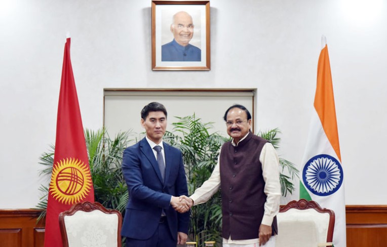 किर्गिज़ के विदेश मंत्री वेंकैया से मिले