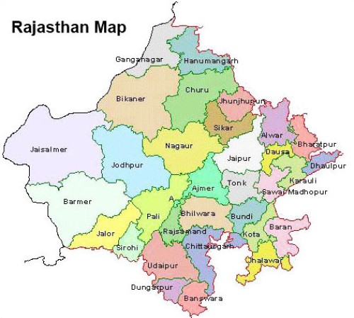 रजिस्थान मानचित्र‌