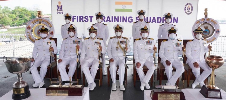 passing out of officer trainees at naval base