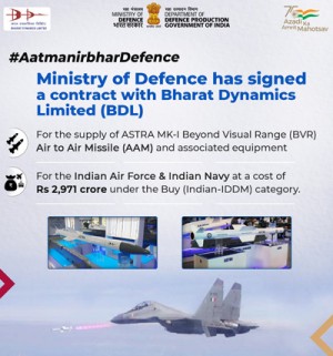 ministry of defence has signed contract with bharat dynamics limited