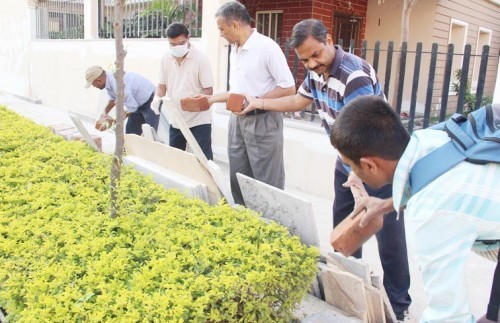 cleanliness drive with resident figures