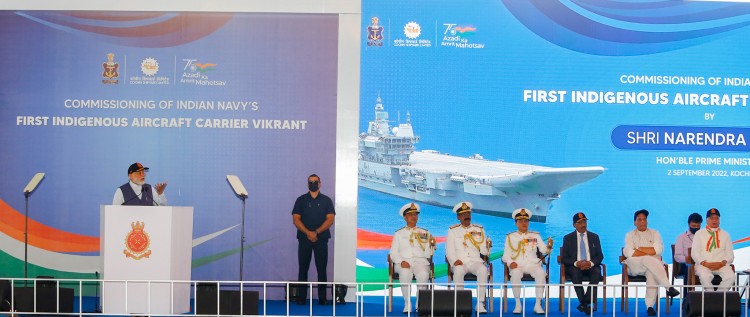 pm dedicates indigenous aircraft carrier to nation service
