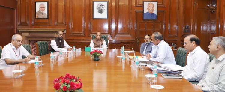 rajnath singh chairing a high level meeting to review the c&is division of mha