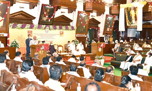 president addressed the commemoration of the 100th year of the madras legislative council