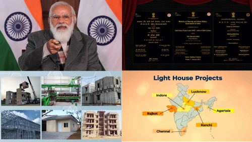 narendra modi lays the foundation stone of the light house projects