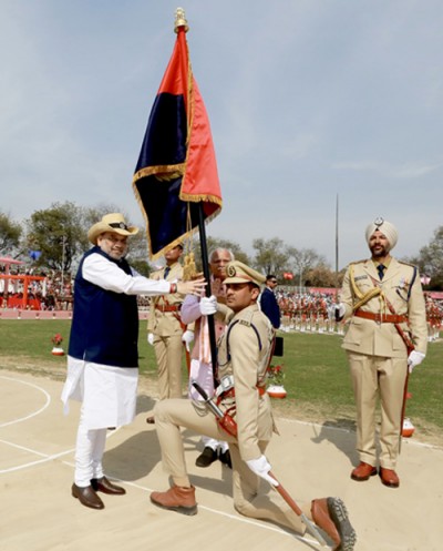 union home minister amit shah gave 'president's colour' haryana police