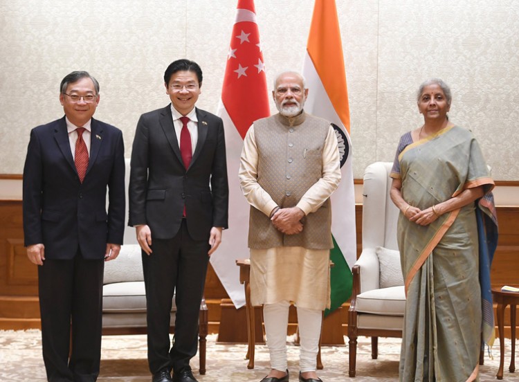 india-singapore ministerial representatives meet pm modi