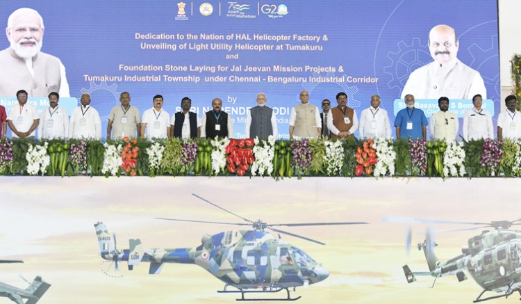 pm dedicates hal helicopter factory to the nation