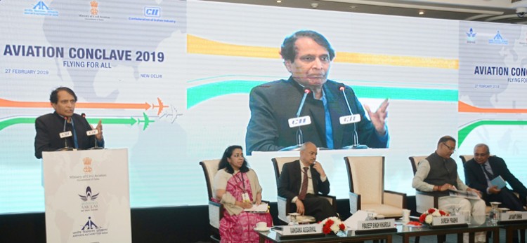 suresh prabhu addressing the aviation conclave 2019