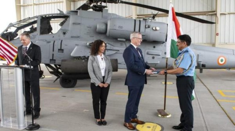 indian air force receives apache helicopter from us