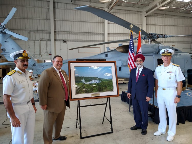 us navy handing the mh60r multi role helicopters to indian navy