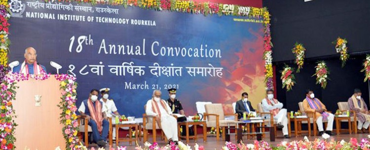 president ram nath kovind addressing at the 18th annual convocation of nit rourkela