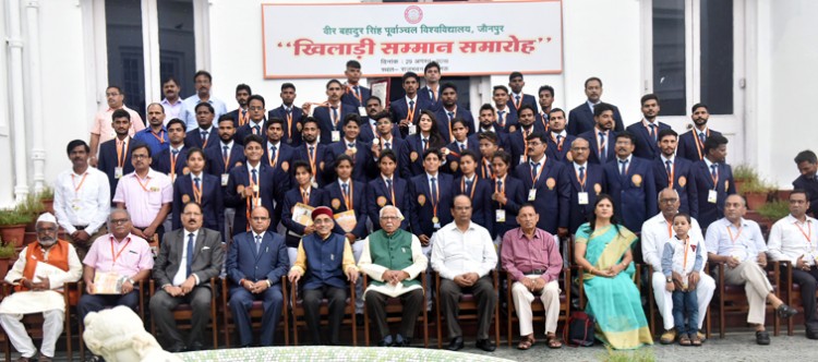 all india inter-university player, honored by governor ram naik