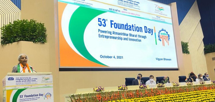finance minister addressing at the 53rd foundation day of icsi