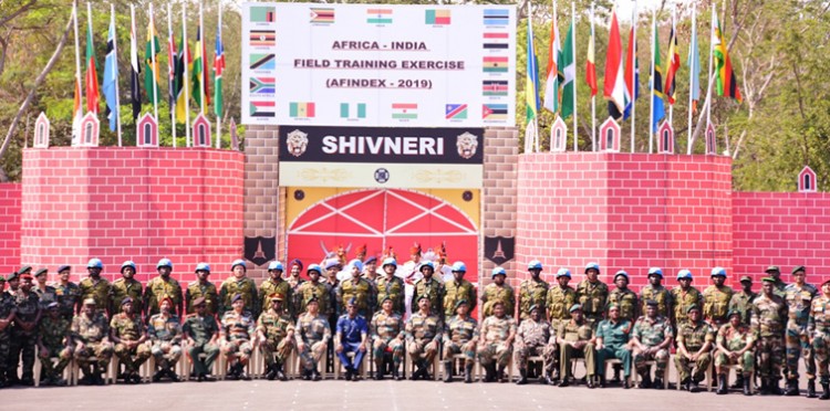 group photograph with defence attaches and members of the participating nations