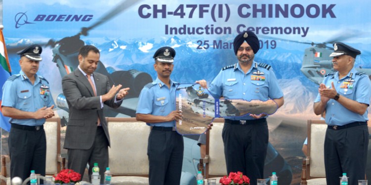 induction ceremony of ch-4f (i) chinook heavy lift helicopters