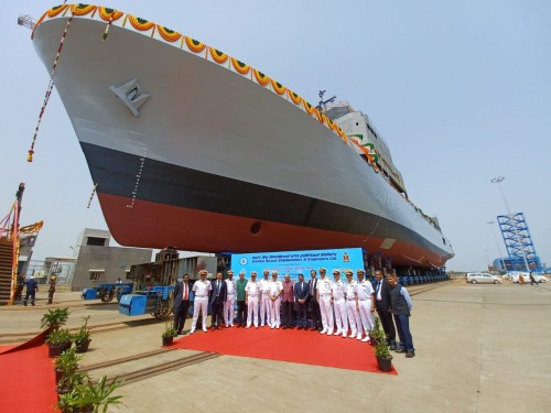 ceremonial launch of ship nirdeshak at kattupalli chennai
