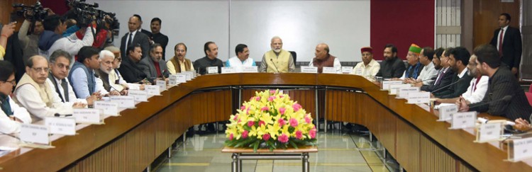 narendra modi chairing the all party meeting ahead of the budget session of parliament