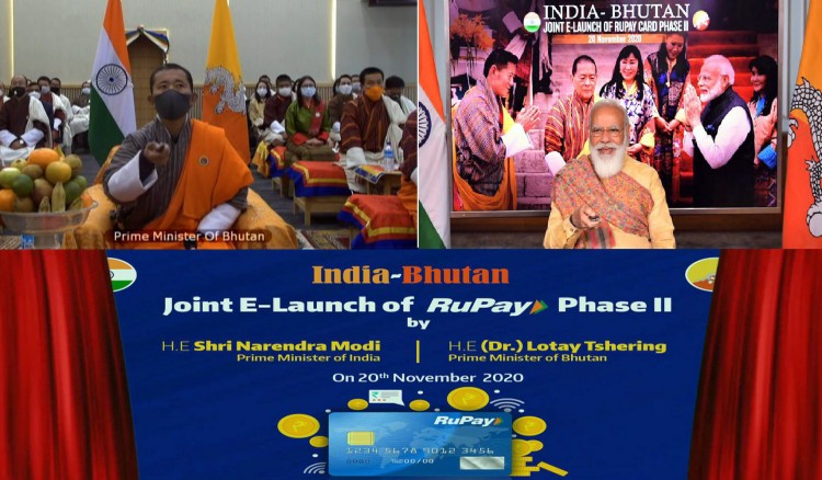 pm narendra modi and pm of bhutan jointly launches the rupay card