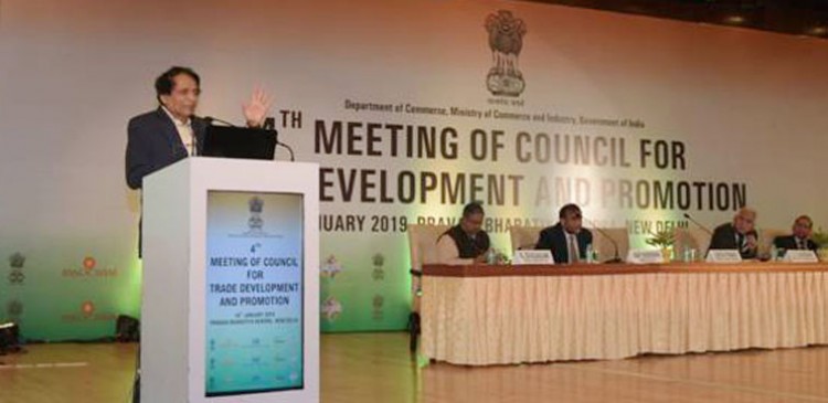 suresh prabhu addressing the meeting of trade development and promotion council