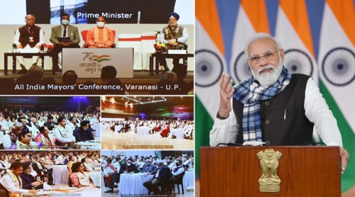 narendra modi addressing the all india mayors' conference