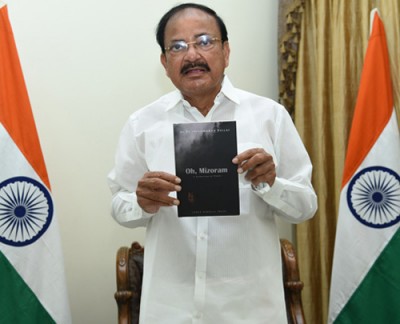 venkaiah naidu virtually releasing the book written by the governor of mizoram